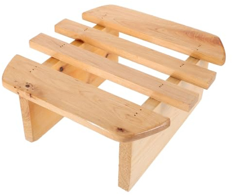 Healvian FußBad Sauna FußHocker - Runder Holz Hocker FüR Badezimmer Entspannung Und Komfort Ideal FüR FußBäDer Und Wellness 23X22.5X11Cm