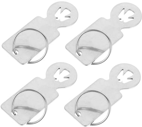 STOBOK 4pcs Cart Token Grocery Trolley Rolling Utility Cart Tool Trolley Shopping Chip Key Chains Shopping Keys Foldable Bar Stainless Steel Silver