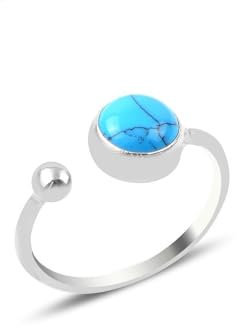 SALIA BIJOUX Bague ajustable - Argent 925 - Turquoise - Livrée dans son écrin - Modèle Saria