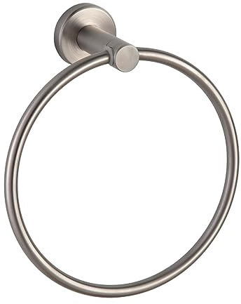 Brushed Round Base Paper Towel Holder & Toilet Brush Set, Single & Double Rods, Towel Ring, Glass Rack, Stylish Bathroom Accessories for Efficient Organization