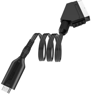 HEATSHAKING Convertitore Scart a Video 1080p Plug and Play 1 Metro Adattatore Audio Video Scalatore Per Tv Videoregistratore Dvd Utenti Domestici Colore Nero