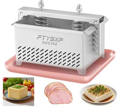 Tofu Press -304 Stainless Steel Cheese Press, Paneer Make and Vegetarian Tofu Press, Heavy Pressure Adjustable,BPA Free, Dishwasher Safe for tofu Maker and paneer Press (25x16x13cm)