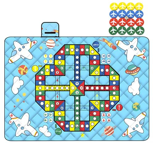 Tappetino da gioco per esterni - Coperta da picnic leggera pieghevole con figure di scacchi, tetto portatile impermeabile per bambini e adulti, tappetino per campeggio spiaggia | Famiglia