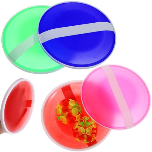 TOBBOMEY Pelota de Ventosa Interactiva de Plástico para Niños, Juguete Fácil de Llevar para Juegos al Aire Libre y Actividades Divertidas Color Aleatorio