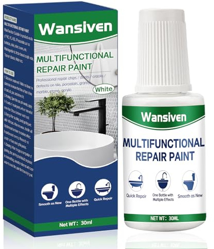 Wansiven Badewannenlack Weiß 30ml, Email Fliesenreparatur Lack Reparieren Sie Badewannen und Waschbeckenkeramik, Konzentrieren Sie Sich Dabei Auf die Reparatur Kleinerer Mängel, Kratzer und Risse