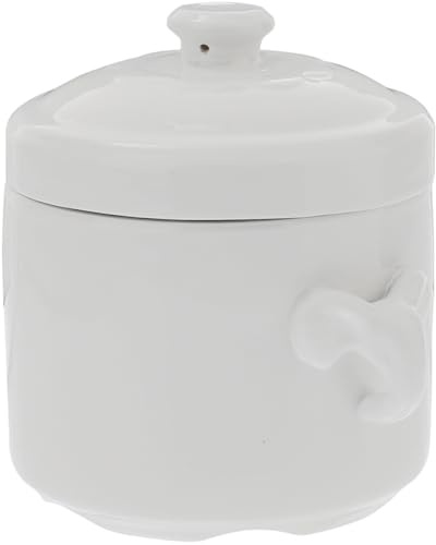 HOODANCOS Olla de Estofado de Cerámica con Tapa 620ml, Cuenco para Sopa Humeante, Recipiente Doméstico para Cocina, Tazón para Guisos y Vapor, Adecuado para Servir y Cocinar en Hogar