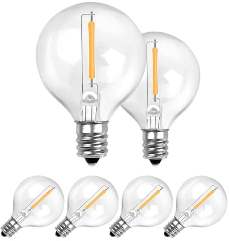 ROMANJOY Bombillas LED G40 para Guirnaldas 24V y Solares, 6 Unidades