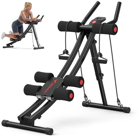 MERACH Bauchtrainer Ab Roller - Dual Track Bauchmuskeltrainer Verstellbares | Verstellbares für Abs Bauch Beine Po, Ab Wheel Bauchtrainer für Zuhause Ergonomische Bogenschiene Fitnessgeräte für Zuhause