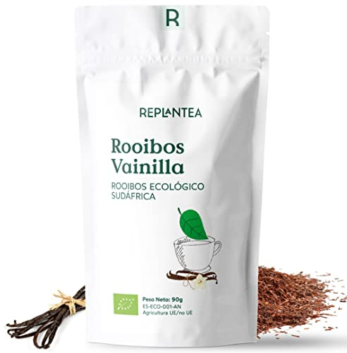 ROOIBOS VAINILLA Orgánico 90g (45 Tazas) | TE ROOIBOS CON VAINILLA a Granel, Rooibos Infusiones Sin Teína REPLANTEA®