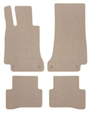 Premium Velourmattenset für Mercedes C-Klasse W205 Bj. 2014 – 2021 PREM BEIGE runde Befestigungen Passform Neu Veloursfussmatten Automatten