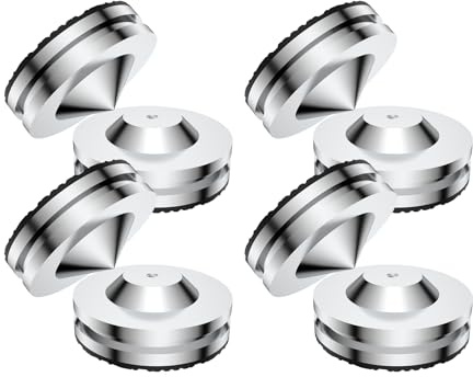 Tertullus 4 stycken högtalare spikar högtalare fötter spikar 27 mm × 11 mm, antivibrerande högtalarstativ för HiFi-enheter och högtalare