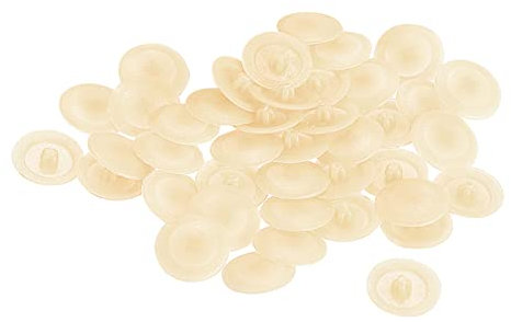 sourcing map 40 Stück Schraubkappen Abdeckungen 12 x 3 mm Kunststoff Schrauben Dekorationsabdeckung für Kreuzschlitz Nocken Befestigungsmutter, selbstschneidende Schraube, Beige