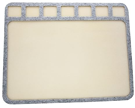 The Beadsmith Seed Bead Treasure Mat – 14” x 11” (35.6 x 27.9cm) – Soft Surface, 7 Compartments, Raised Border – Perfect for Working on Seed Bead Projects, Beading, Jewelry Making and DIY Hobbies