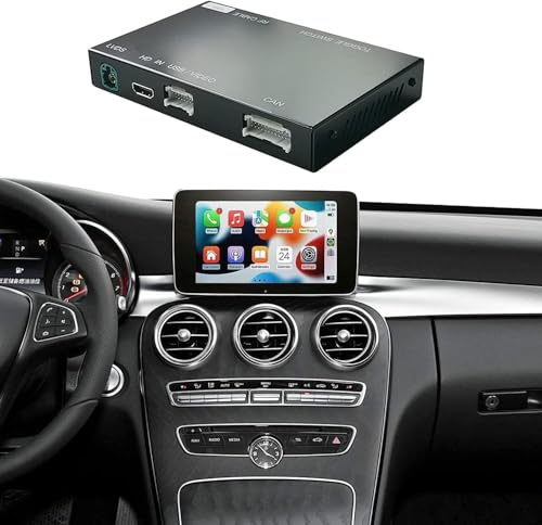Ninetom Carplay Wireless Retrofit Kit Decoder für 2015-2018 Mercedes Benz C GLC CLA GLA Klasse W205 mit NTG5.0 System, unterstützt Android Auto, Mirrorlink, Rückfahrkamera