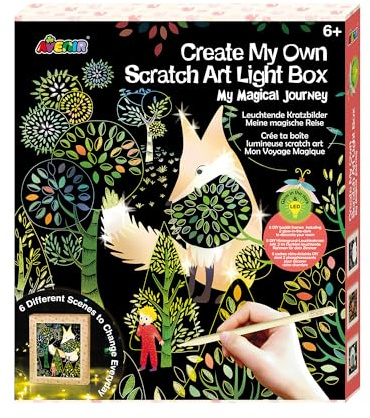 Avenir Créez ma propre boîte lumineuse à gratter | Créez votre propre boîte lumineuse | Art à gratter pour enfants de 6 ans et plus