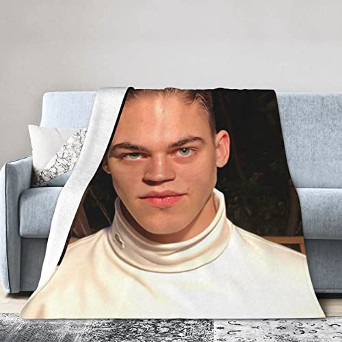 LOUJIN Hero Hardin Fiennes Scott Tiffin Couverture ultra douce et légère en flanelle polaire pour canapé, canapé et lit Noir