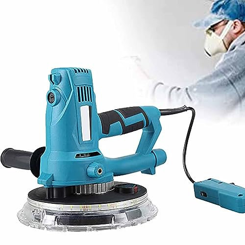 Ponceuse Murale 1800w, Machine à Polir Electrique Ponçage, Ponceuse Murale De Plafond, 1000-2100rpm,ø180mm Brosse Amovible, Ponceuse Platre,Disque De Ponçage, Lumière LED,20PCSsandpaper