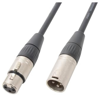 PD Connex 25m DMX Lighting Cable - Professional XLR Male to Female Connector, Black, Ideal for Stage, DJ, Concerts and Large Venues