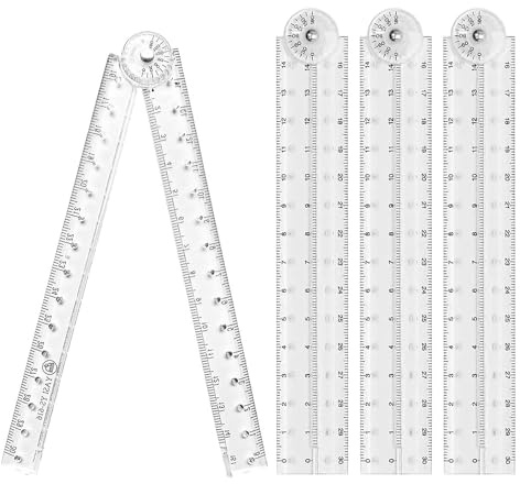Foldable Ruler 30cm - 4 Pack, Metric Measurements, Portable and Durable, Bright Colors, Ideal for School, Office