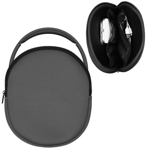 kwmobile Headphone Case Compatible with DOQAUS / H390 / WH-CH520 / WH-CH510 / Evolve 2 75 Headphones - 23 x 21 cm - Grey