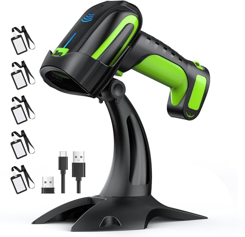 Tera Pro 2025 Vollständig innovierter Barcode Scanner mit NFC Einstellung Akku-Anzeige 5 ID-Halter 1D 2D QR 3 in 1 funktioniert mit Bluetooth 2.4G Wireless USB kabelgebunden industrietauglich 8200