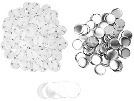 Yomiyuyr Pin-Back-Button-Teile, 100 Sets Button-Maker-Zubehör, handgefertigtes Abzeichen-Herstellungsset für Pin-Maker-Maschine, leere Button-Pins für Kunsthandwerk. (32MM)