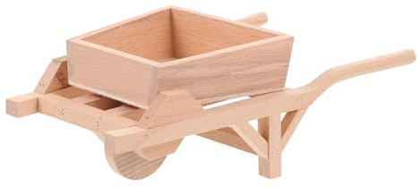 BESTonZON 1stk Landwirtschaftliches Werkzeugmodell Accessoires Für Die Gartendekoration Dreirad Sukkulenten Pflanzer Puppenhaus-miniwagen Miniatur Schubkarre Kinderschubkarre Hölzern