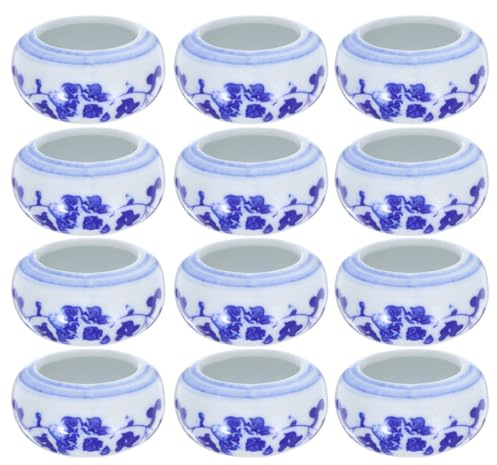 NUOBESTY 12pcs Ceramic Ink Plate Ceramic Watercolor Mixing Palette Calligraphy Brush Tray Paint Palette for Chinese Calligraphy, Painting