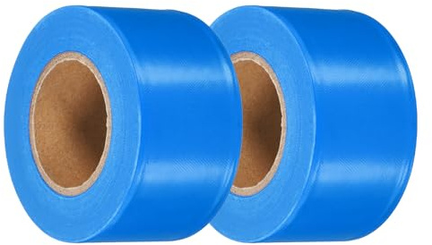 PATIKIL 2 Confezioni Nastro Segnaletico Fluorescente Blu Non Adesivo, 1.5 x 150 Ft PVC Neon Nastro Marcatura Rotolo Nastro Topografico Per Marcatura Alberi, Marcatura Sentieri