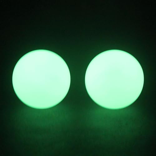 Adsfvs Balle de Hockey Qui, rondelles de Hockey 2 pièces illuminent Les Ballons Chasseurs de Sport Verts,Balles de Hockey de Rue, balles de Sport, Cadeaux de Hockey pour Les Jeux