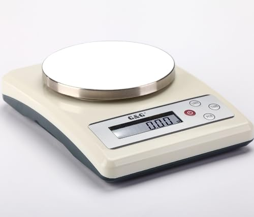 G&G KF-B Küchenwaagen, 6kg -3kg / 0.1g einstellbare Abschaltautomatik, Feinwaage Digitalwaage, mit Netzteil und Batterien (1000g/0.01g)
