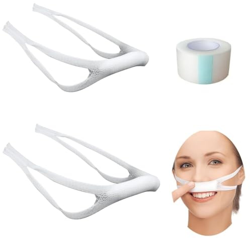 Lot de 2 bandages nasaux élastiques avec ruban adhésif – Support de pansement nasal réglable pour la récupération post-opératoire, bouchon de saignement de nez respirant, bandage confortable pour