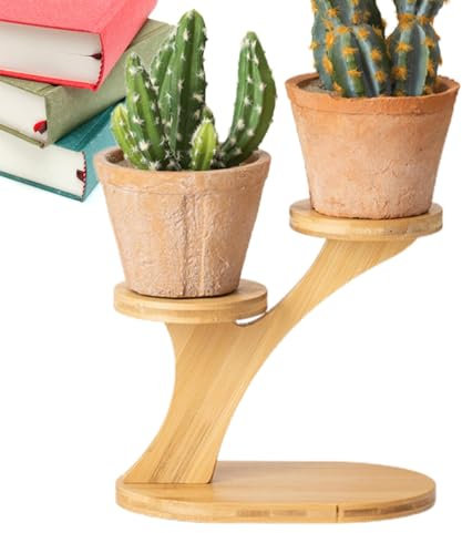 Supporto per vaso in legno - piantare interni, organizzatore a più strati decorativi | Rack per fioriera per davanzale della finestra, tavolo, ufficio, b