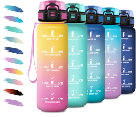 Bouteille d'eau Enfant 500ml, Gourde Motivation avec Marqueur de Temps, Étanche et Réutilisable, Gourde avec Filtre, Bouteille pour Enfant, Voyage, Randonnée, l'école, Cyclisme, Fitness, Bureau