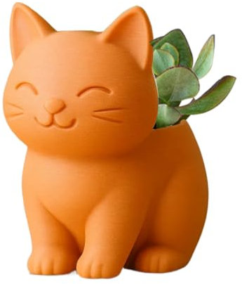 Maceta para gatos, bonita maceta con agujeros de drenaje, maceta pequeña impresa en 3D, decoración del hogar para cactus, bonsái y escritorio