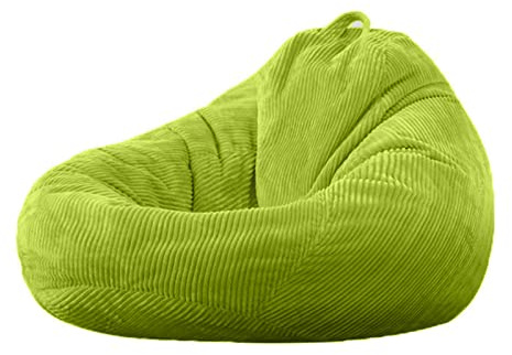 LazySof Copri Lazy Bag Pouf Cover, Premium Velluto a Coste Copertura (Senza Imbottitura) Fodera per Poltrona a Sacco Copertura da Divano,Verde,80cm*90cm