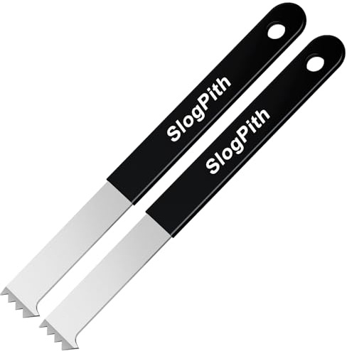 2 Pcs Paver Removal Tool with Joint Scraper & Sawtooth Micro-Tooth Gripper Slots - Galvanized Steel Paver Extractor Tool for Garden Lawn, Patio Brick, Block & Paver Replacement - with Non-Slip Handle