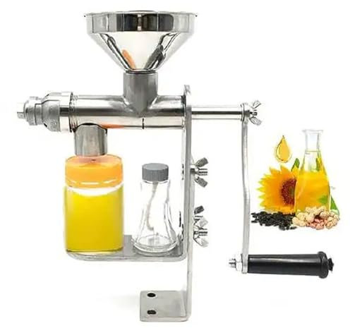 Manual Oil Press Machine - Stainless Steel Home Use Oil Expeller for Nut and Seed Oil, Household Commercial Oil Presser