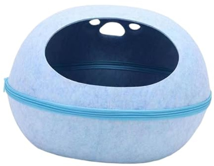 Fenteer Maison pour Maison de pour s D'Intérieur Lit Grotte Forme Oeuf Détachable Respirante Protection Meuble Anti Griffe Convient pour s D, Bleu