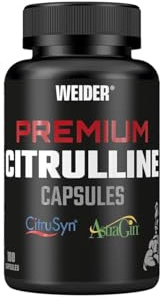 Weider Premium Citrulline Caps, 100 Kapseln | CitruSyn L-Citrullin, Mit Granatapfelextrakt, Vitamin C und B12, AstraGin, Pre Workout