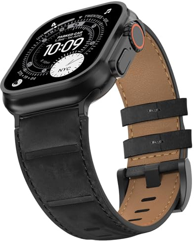 Delidigi Lederarmband Kompatibel mit Apple Watch Armband 49 46 45 44 42mm