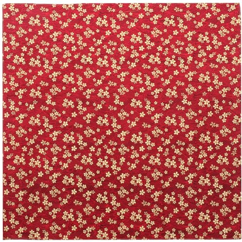 SUPVOX Tela de Algodón para Envolver Estilo Japonés 70 CM Cuadrada Pañuelo Decorativo Rojo Estampado de Flores de Ciruelo Multiusos para Envolver Regalos Cajas y Loncheras