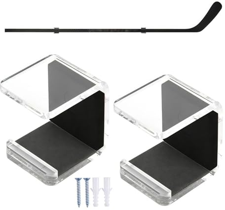 Générique Porte-Crosse De Hockey,2 Pièces Support Horizontal | Support Mural pour Crosse de Hockey avec Protection Anti-Rayure,pour la Salle, Le Garage et l'Équipement