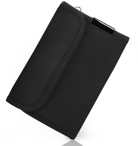 VINATO Portefeuille Homme Pliant Anti-RFID, Porte Carte Sécurisé avec Porte Monnaie et Bracelet, en Nylon Léger pour Voyage et Tous Les Jours, Noir