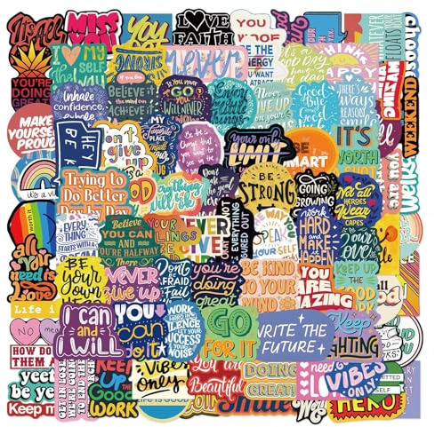Bubaxuce 100 Unique Motivational Stickers For Adults And Teens - Waterproof Inspirational Affirmation Vinyl Decals For Water Bottles Laptop Vision
