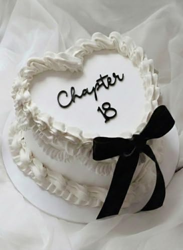 Chapter 18 Cake Topper – 18th Birthday Cake Charm, Black Gloss Acrylic, 3mm Thick, Premium Laser Cut Decoration for Eighteen Celebration Lambeth Vintage Style
