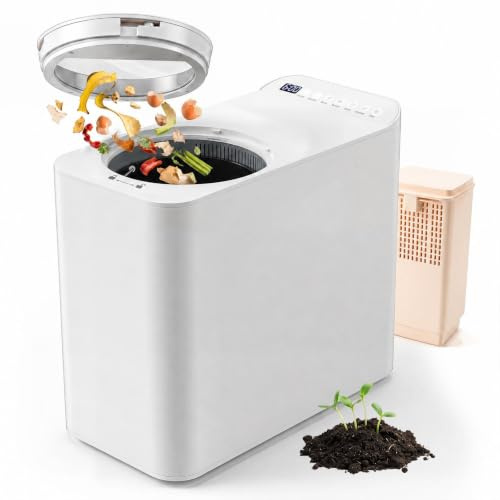 GIANTEX 3 L Compostiera Elettrica da Cucina, 41 x 21 x 35 cm | Compostiera Domestica con 5 Modalità, Filtro al Carbone, Timer e Autopulizia, Coperchio con Finestra e Basso Rumore
