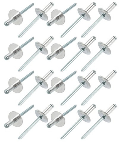 sourcing map 20 remaches ciegos de brida grande de extremo abierto 5 mm | de aluminio, 13 mm