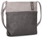 Zwei Damen Umhängetasche JANA J10 Crossbody Bag 5 Liter Handtasche im Canvas-Stil im Bicolor-Design + passender Kosmetikbeutel/Geldbeutel gratis (nubuk-stone)