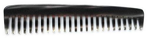accuo Large strand comb approx. 18.5 cm sawn + handmade coarse teeth grey-green iridescent styling curling comb for detangling cellulose acetate